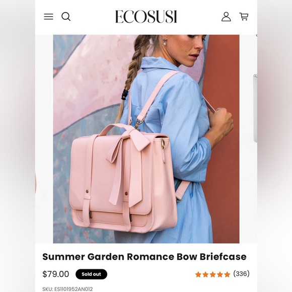 ECOSUSI pink multi-way bow bag - Picture 2 of 9